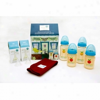 Green To Grow Welcome Home Set - Mellow Colic Relief Feeding Set, Wide Neck
