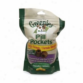 Greenies Pill Pockets Allergy Formula, 25 Capsules, Roasted Duck And Pea Formula