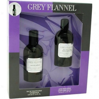 Grey Flannel By Geoffrey Beene Mens Gift Set With Edt Spray And Aftershave Lotion