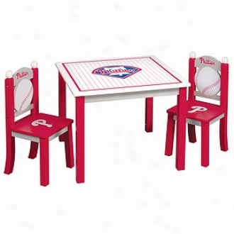 Guidecraft Major League Baaseball - Phillies Table & Chairs Set