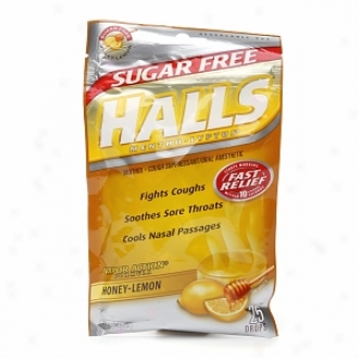 Halls Sugar Free Mentho-lyptus Cough Suppressant Drops, Honey-lemon
