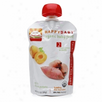 Happy Baby Organic Baby Food:  Stage 2 /  Simple Combos, 6+ Months, Apricot & Sweet Potato