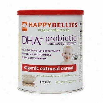 Happy Bellies Organic Super Cereals Dha, & Pre & Probiotics + Choline Organic Oatmeal Cereal, Oatmeal