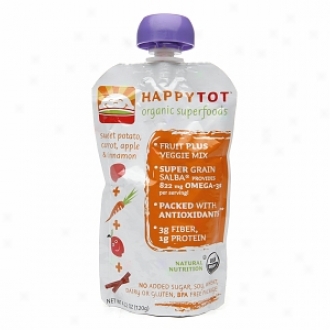 Happy Tots Organic Superflods, Sweet Potato, Carrot, Apple & Cinnamon