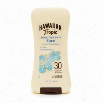 Hawaiian Tropic Faces SunblockL otion, Sensitive Skin, Oil Free, Slf 30