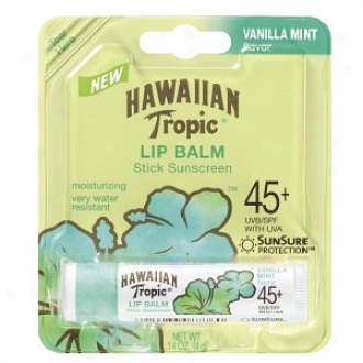 Hawaiian Tropic Moisturizing Lip Balm Sunscreen, Spf 45, Vanilla Mint