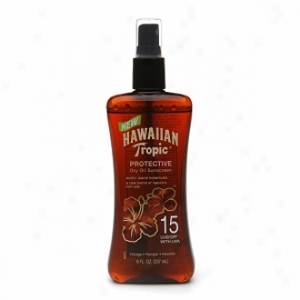 Hawaiian Tropic Protective Dry Oil Sunscreen, Spray Pump, Spf 15
