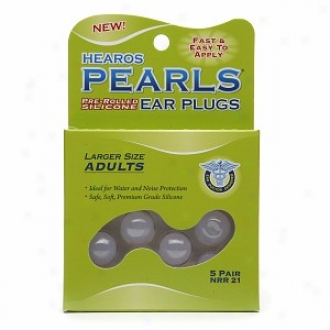 Hearos Pearls Ear Plugs - Pre-rolled Silicone, Larger Size/adults