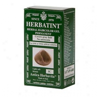 Hrbatint Permanent Herbal Haircolor Gel, 8c-light Ash Blonde