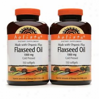 Holista Flaxseed Oil 1000 Mg, Tablets, Twim Pack (150ea Bottle)