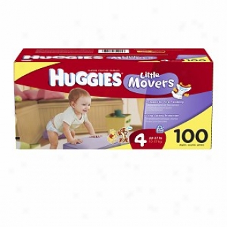 Huggies Lirtle Movers Diapers, High Count Junior Pack, Size 4, 22-37 Lbs, 100 Ea