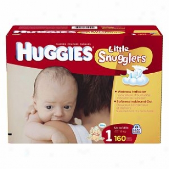 Huggies Little Snugglers Diapers, Giant Pack, Size 1, Up To 14 Lbs, 160 Ea
