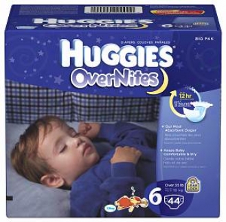 Huggise Overnites Diapers, Big Pack, Size 6, 35 Lbs-50 Ibs, 44 Ea