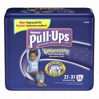 Huggies Pull-ups Night Time Training Pants For Boys, Jumbo Pack, Size 2t-3t, 24 Ea