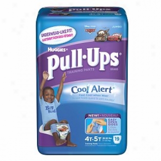 Huggies Pull-ups Training Pants For Boys With Cool Alert, Jumbo Burden, Szie 4t-5t, 19 Ea