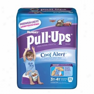 Huggies Pull-ups Training Pants For Boys With Cool Alert, Jumbo Pack, Size 3t-4t, 23 Ea