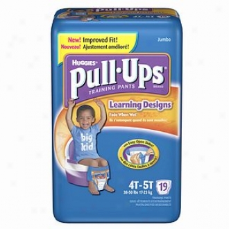 Huggies Pull-ups Training Pants For Boys With Learning Designs, Jumbo Burden, Size 2 4t-5t, 19 Ea