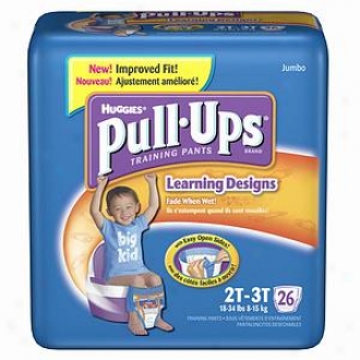 Huggies Pull-ups Training Pants For Boys With Lewrning Designs, Jumbo Pack, Size 2t-3t, 26 Ea