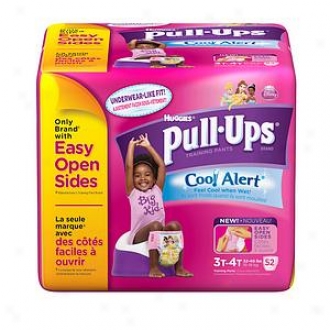 Huggies Pull-ups Training Pants For Girls With Cool Alert, Biggie Pack, 3t-4t, 52 Ea