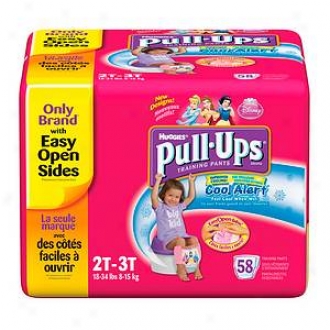 Huggies Pull-ups Instruction Pants For Girls With Cool Alert, Biggie Pack, 2t-3t, 58 Ea