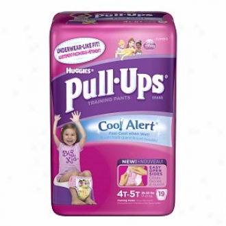 Huggies Pull-ups Training Pants For Girls With Cool Alert, Jumbo Pack, Size 4t-5t, 19 Ea