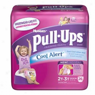 Huggies Pull-ups Training Pants For Girls With Cool Alert, Jumbo Pack, Size 2t-3t, 26 Ea