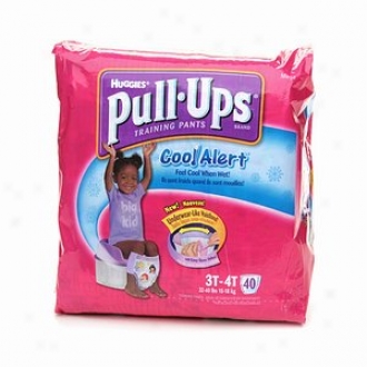 Hyggies Pull-ups Training Pants For Girls With Cool Alert, Mega Pack, Size 3t-4t, 40 Ea