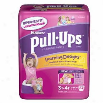 Huggies Pull-ups Training Pants For Girls With Learning Designs, Jumbo Pack, Size 2 3t-4t, 23 Ea