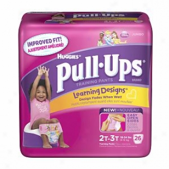 Huggies Pull-ups Training Pants For Girls With Learning Designs, Jumbo Pack, Size 2 2t-3t, 26 Ea