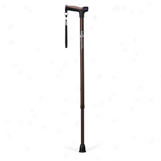 Hugo Adjustale Derby Cane With Reflective Strap, Cocoa