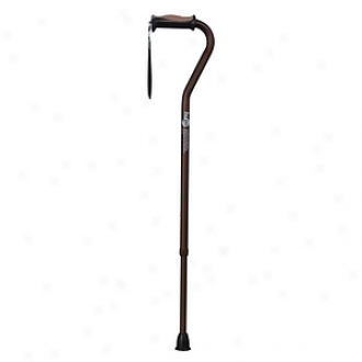Hugo Adjustable Offset Cane With Reflective Strop, Cocoa
