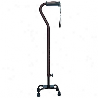 Hugo Adjustable Quad Cane For Right Or Left Hand Use, Small Basr, Black