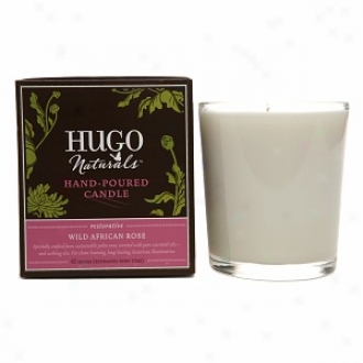 Hugo Naturals Hand-poured Candle, Restorative Wild African Rose