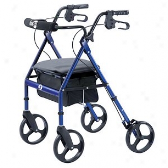 Hugo Portable Rollator With Seat, Backrest And 8 Inch Wheels, Blue
