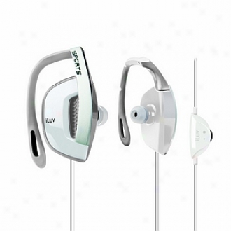 Iluv Professional Sweat Proof Ear Clips Wvolume Control, White