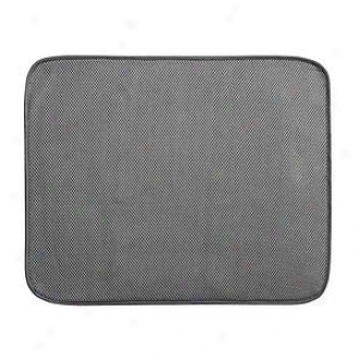 Interdesign 18x16 Inch Large Microfiber Drying Mat, Pewter And Ivory
