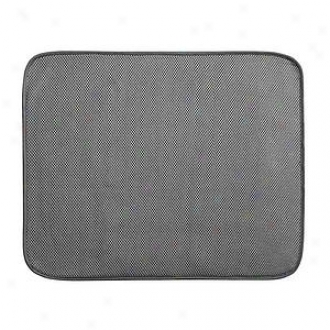 Interdesign 24x18 Inch Extra Larg Microfiber Drying Mat, Pewter And Ivory