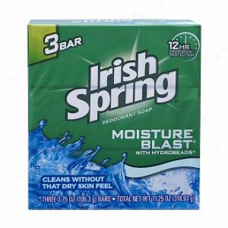 Irish Spring Deodorant Bath Bar (3.75oz Bars), Moisture Balst