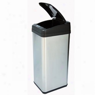 Itouchless 13 Gallon Square Extra-wide Opening Touchless Trash Can