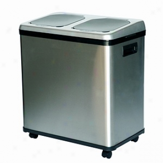 Itouchless 16 Gallon 2-compartkent Stainless Steel Touchless Recycle Trash Can Nx