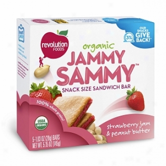 Jammy Sammy Organic Snack Size Sandwich Bars, Strawberry Jam & Peanut Butter
