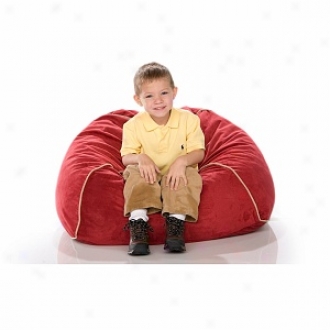 Jaxx Club Jr Froth Filled Kid's Beanbag Chair, Cherry Microduede