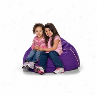 Jaxx Club Jr Foam Filled Kid's Beanbag Chair, Grape Microsuede