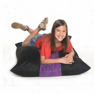 Jaxx Pillowsak Jr Three-in-one F0am Filled Beanbag Chair, Dismal And Grape Microsuede