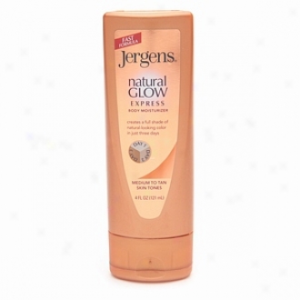 Jergens Natural Glow Express Body Moisturizer, Medium/tan Skin Tones