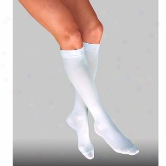 Jobst Anti-embolism Knee Length Closed Toe Stocking, White, Medium Regular