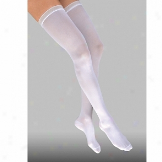 Jobst Anti-embolism Thigh Length Closed Toe Stocking, White, Medium Regular