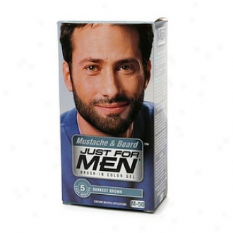 Just For Men Brush-in Redness Gel For Mustache & Beardd, Darkest Brown M-50