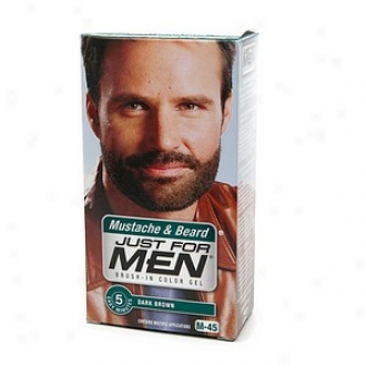 Just For Men Brush-in Color Gel For Mustache, Beard & Sideburns, Dark Brown M-45