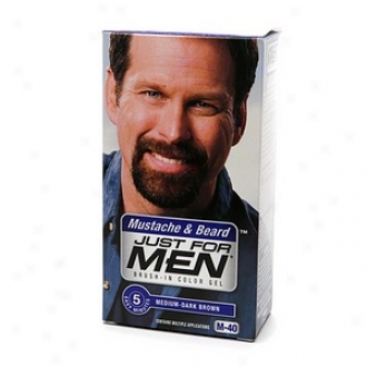 Just For Men Brush-in Color Gel For Mistache, Beard & Sideburns, Medium-dark Brown M-40